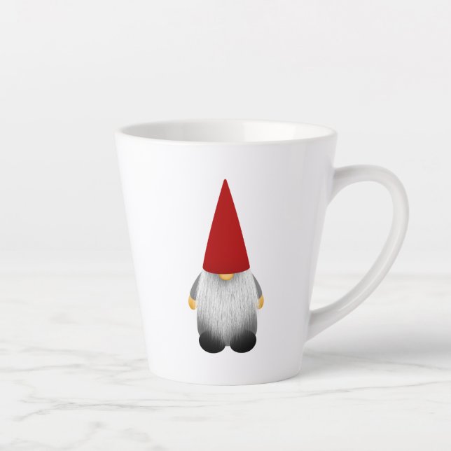 Cute Bearded Christmas Gnome Latte Mug (Right)