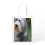 Cute Bearded Collie Grocery Bag