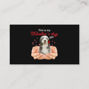 Cute Bearded Collie This Is My Valentines Day Paja Business Card