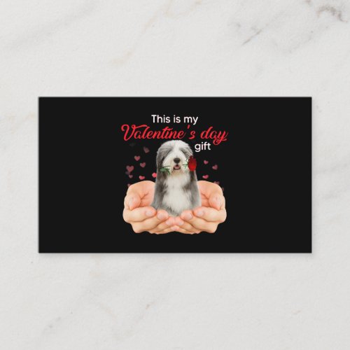 Cute Bearded Collie This Is My Valentines Day Paja Business Card