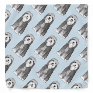 Cute Bearded Collies Pattern Bandana