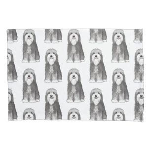 Cute Bearded Collies Pattern Pillow Case