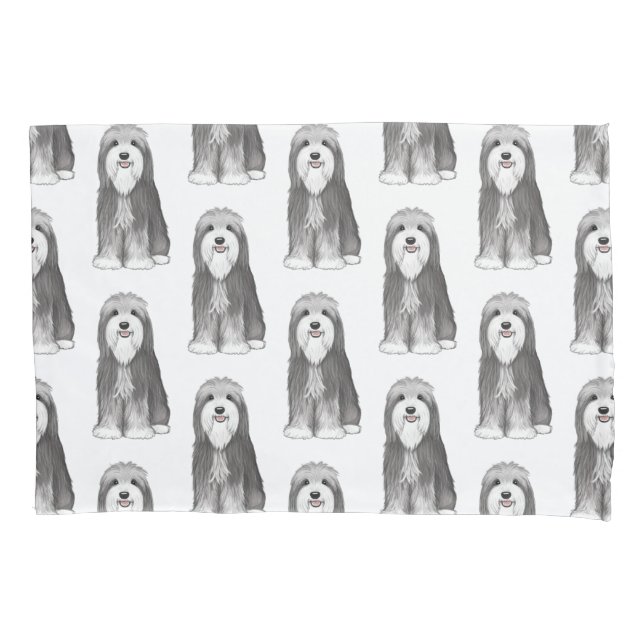Cute Bearded Collies Pattern Pillow Case (Front)