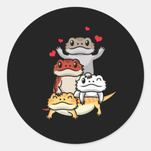 Cute Bearded Dragon Pogona Classic Round Sticker