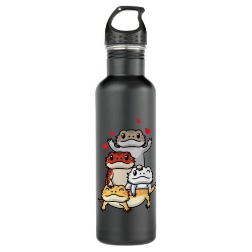 Cute Bearded Dragon Pogona Stainless Steel Water Bottle