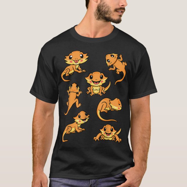 Cute Bearded Dragon Stuff Kawaii Lizard Kids Girls T-Shirt (Front)