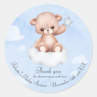 Cute Bearly Baby Shower Thank You Classic Round Sticker
