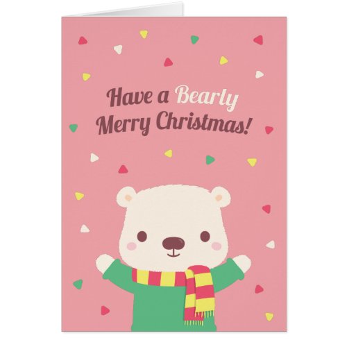 Cute Bearly Merry Christmas Greeting Card