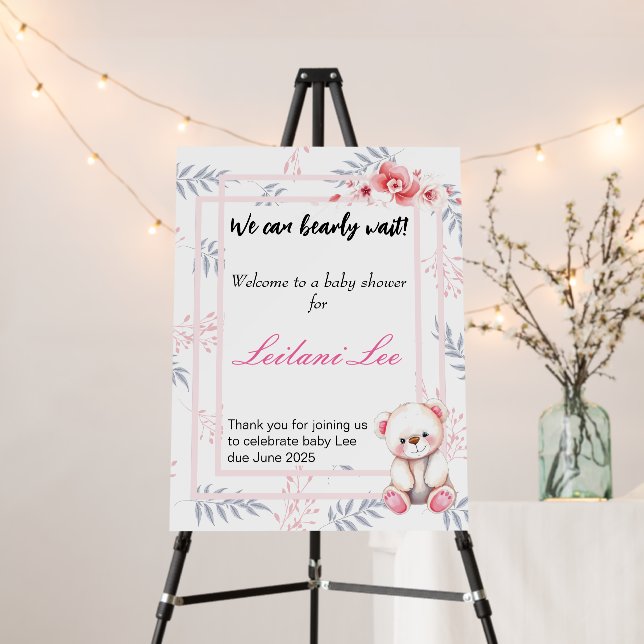 Cute bearly wait baby shower foam board (In Situ (Stand))