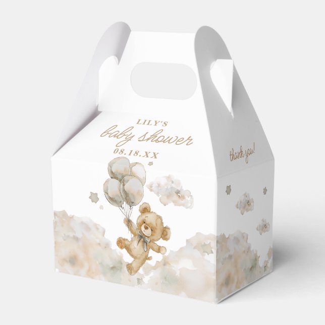 Cute Bearly Wait Gender Neutral Baby Shower Favor Boxes (Front Side)