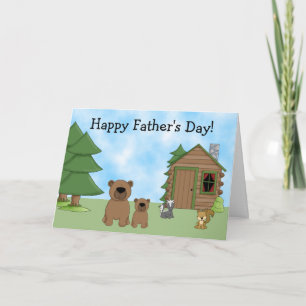 Cute Bears and Cabin Father's Day Card