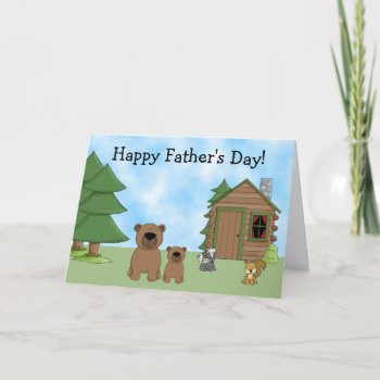 Cute Bears And Cabin Father's Day Card by TheCutieCollection at Zazzle