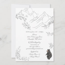 Cute Bears and Mountain Woodland Baby Shower Invitation | Zazzle