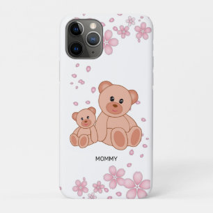 Cute Bears and Pink Flowers iPhone 11 Pro Case
