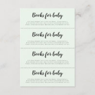 Cute bears Baby shower Books for baby request Enclosure Card