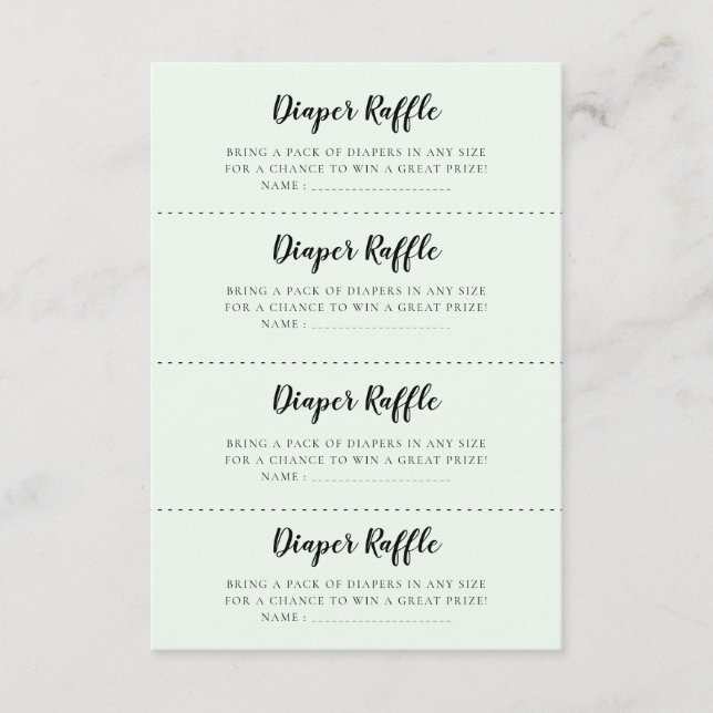 Cute bears Baby shower Diaper Raffle game card (Front)