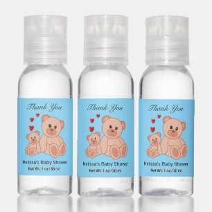 Cute Bears & Flowers Thank You Baby Shower Hand Sa Hand Sanitizer