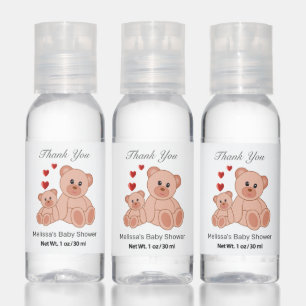 Cute Bears & Flowers Thank You Baby Shower Hand Sanitizer