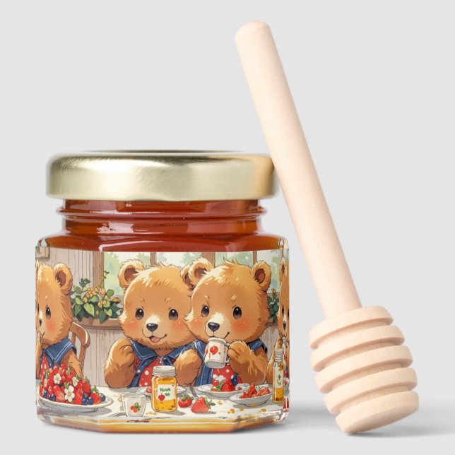 Cute bears honey favor honey jar favors (Front)