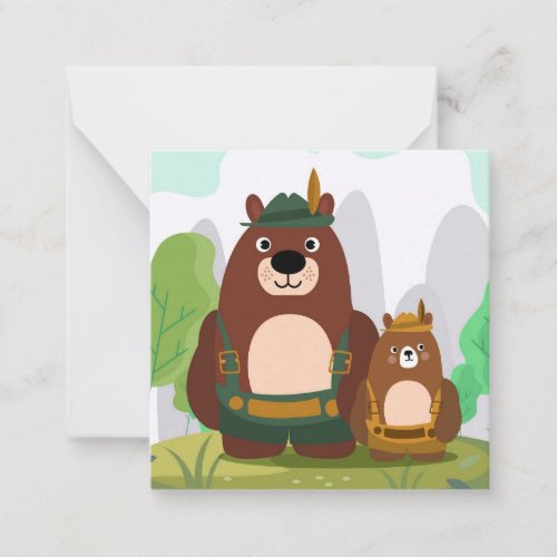 Cute Bears in lederhosen Note Card