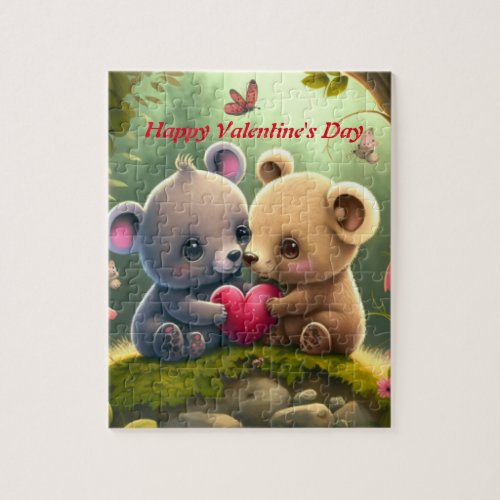 Cute bears in love hug eachother jigsaw puzzle