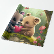 Cute bears in love Wrapping Paper