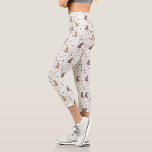Cute Bears in the Woods Pattern Capri Leggings