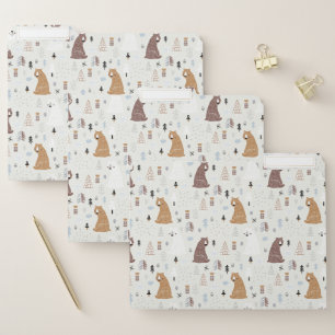 Cute Bears in the Woods Pattern File Folder