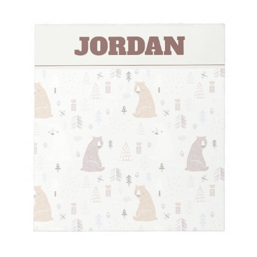 Cute Bears in the Woods Pattern Notepad