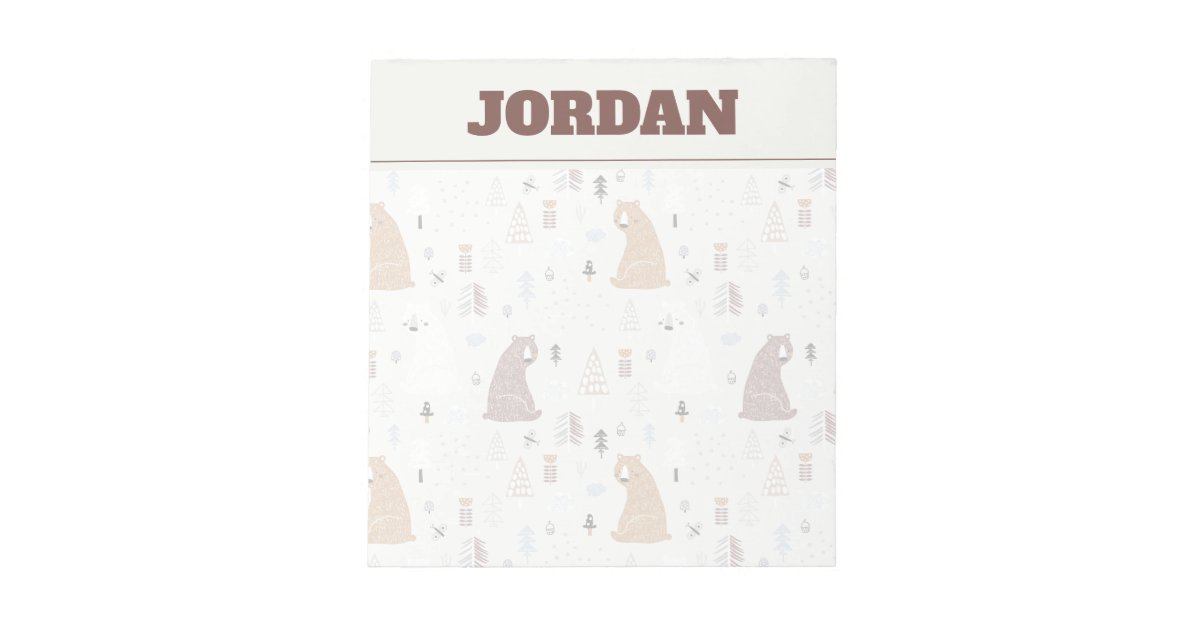 Cute Bears in the Woods Pattern Notepad | Zazzle