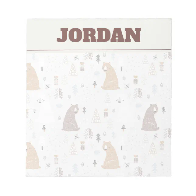 Cute Bears in the Woods Pattern Notepad | Zazzle