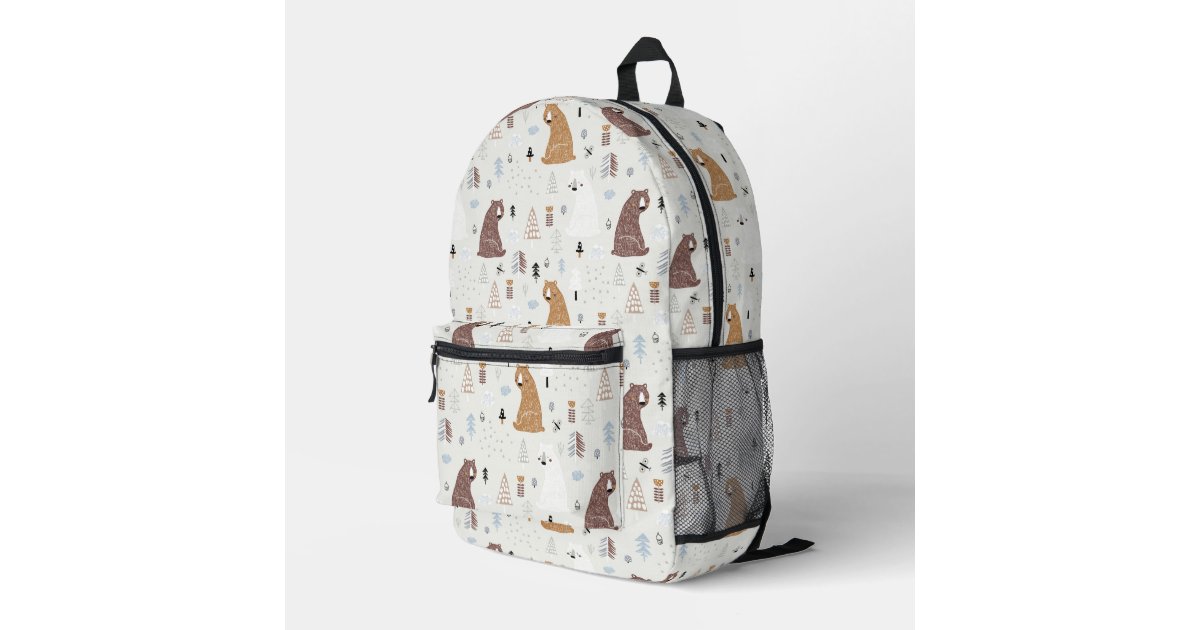 Cute Bears in the Woods Pattern Printed Backpack | Zazzle