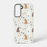Cute Bears in the Woods Pattern Samsung Galaxy S21 Case