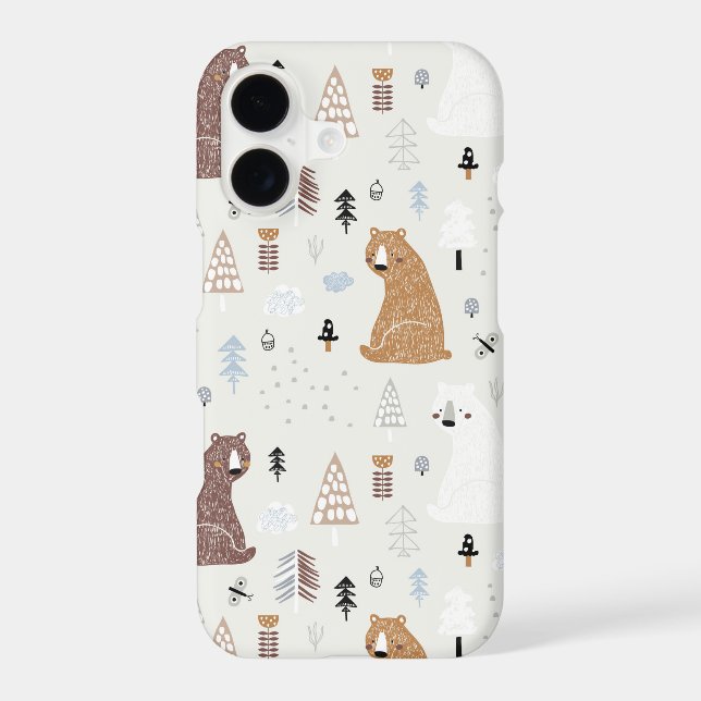 Cute Bears in the Woods Pattern Samsung Galaxy Case (Back)
