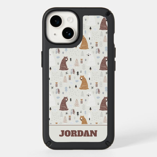 Cute Bears in the Woods Pattern Speck iPhone Case (Front)