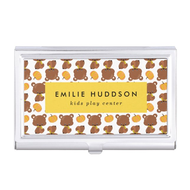 Cute Bears, Kids Play Center, Activity Center Business Card Case (Front)