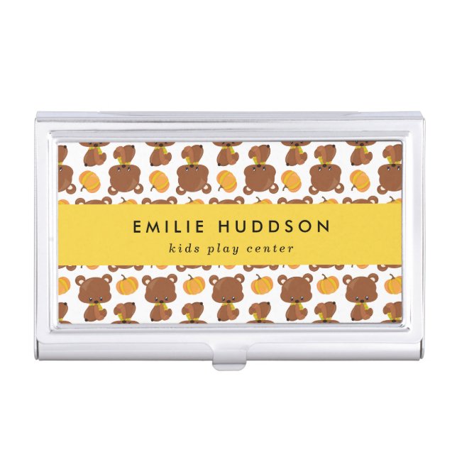 Cute Bears, Kids Play Center, Activity Center Business Card Case (Front)