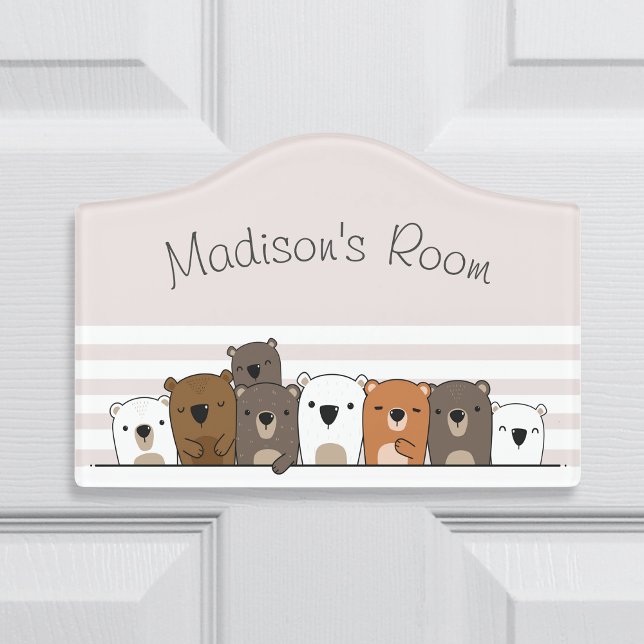 Cute Bears Personalized Door Sign (Creator Uploaded)