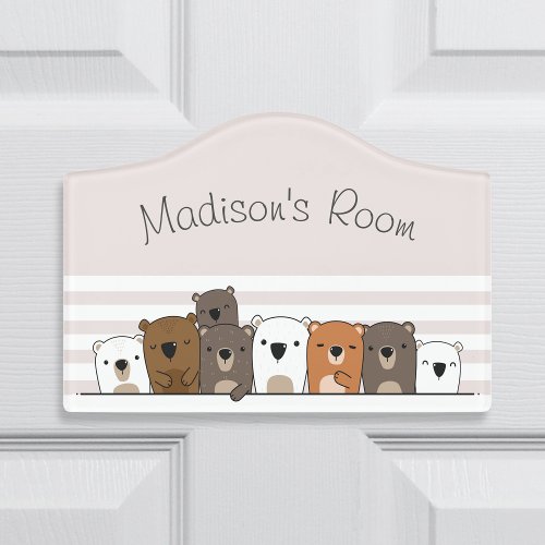 Cute Bears Personalized Door Sign