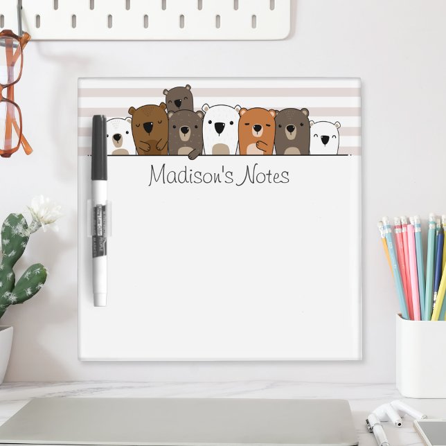 Cute Bears Personalized Dry Erase Board (Creator Uploaded)