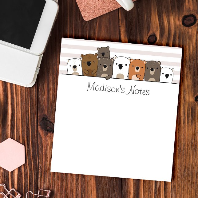 Cute Bears Personalized Notepad (Creator Uploaded)