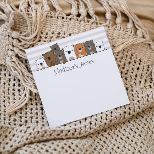 Cute Bears Personalized Post-it Notes