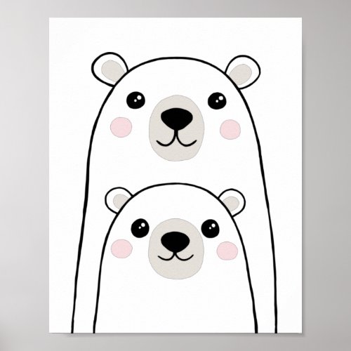 Cute bears wall art for kids