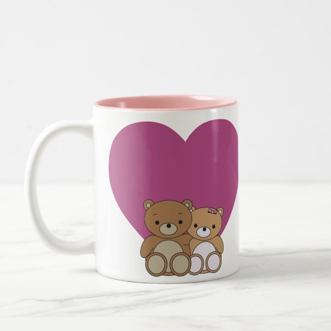 Cute Bears with Love Heart Mug (Left)