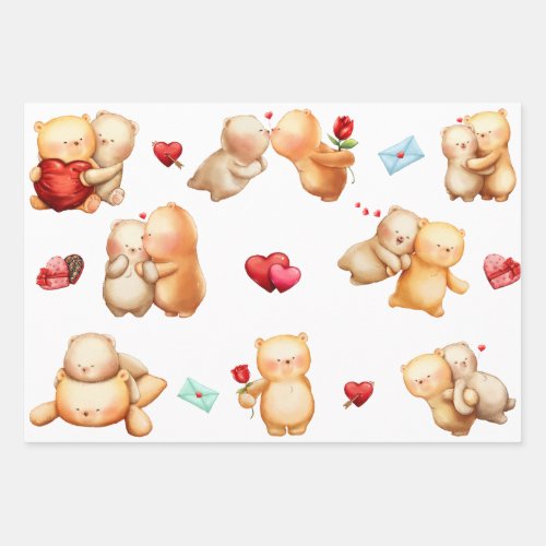 Cute Bears Wrapping Paper Sheets