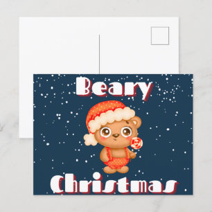 Cute Beary Christmas Postcard