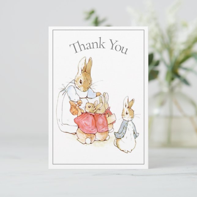 Cute Beatrix Potter Baby Shower Thank You (Standing Front)