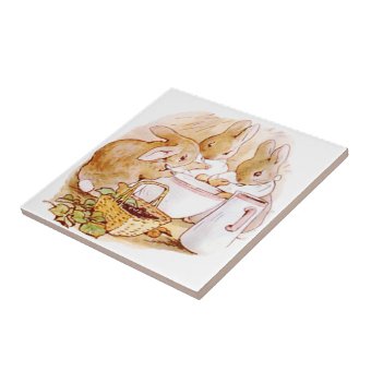 Cute Beatrix Potter, Bunnies, Custom Ceramic Tile | Zazzle