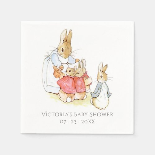 Cute Beatrix Potter Bunny Rabbit Baby Shower Napkins