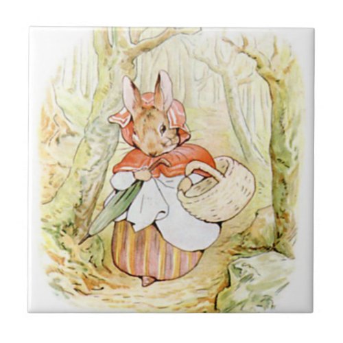 Cute Beatrix Potter Mrs Rabbit Custom Tile